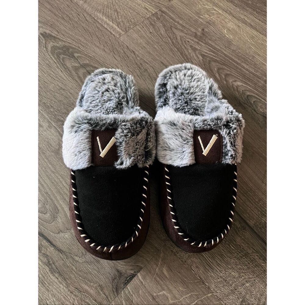 VONMAY Women's Memory Foam Slippers Moccasin Slip-on Scuff House Shoes Fuzzy Fau